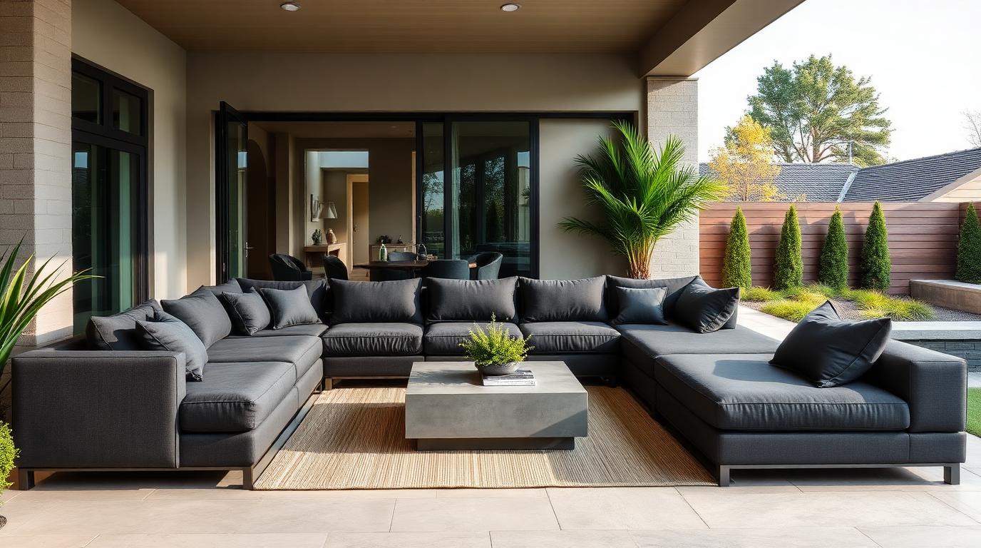 Modular L-Shape Corner Lounge outdoor furniture Formal lounge seating The single most used piece in most new builds. A modular. Images Created by www.TinyHome-Revolution.com