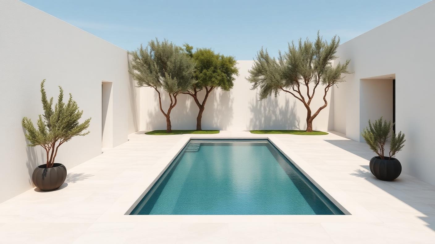 Minimalist Reflection Pool swimming pool design Architectural A still, dark, perfectly rectangular pool used as much for reflection as for. Images Created by www.TinyHome-Revolution.com