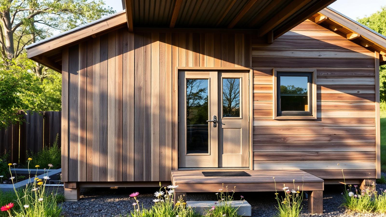 Pallet & Reclaimed Timber Tiny Home tiny home design idea modern home. Images Created by www.TinyHome-Revolution.com