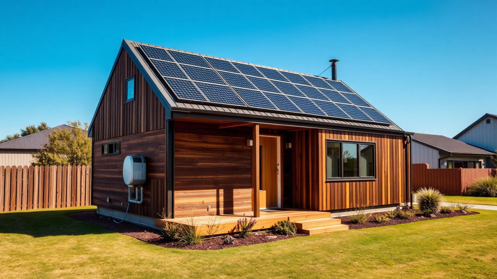 Grid-Tied Solar Tiny Home tiny home design idea modern home and garden. Images Created by www.TinyHome-Revolution.com